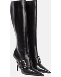 Balenciaga - Knife Buckled Leather Knee Boots - Lyst