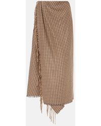 Balenciaga - Houndstooth Wool-Blend Wrap Skirt - Lyst