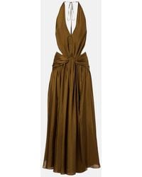 Zimmermann - Indra Cutout Halterneck Silk Maxi Dress - Lyst