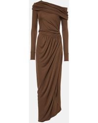Oscar de la Renta - Off-Shoulder Jersey Gown - Lyst