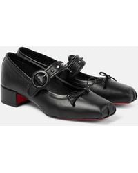 Christian Louboutin - Mamastrapita Spikes Leather Mary Jane Flats - Lyst