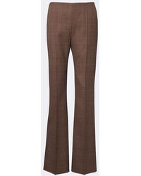 Max Mara - Plaid Virgin Wool Flared Pants - Lyst