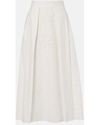 Elie Saab - Cotton Midi Skirt - Lyst