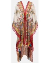 Etro - Caftan Con Paisley Y Flecos - Lyst