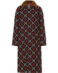 Gucci GG Diamond Cape Coat In Black