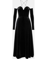 Alex Perry - Patten Pleated Velvet Gown And Gloves Set - Lyst