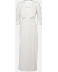 Adriana Degreas - Puff-Sleeve Cotton Maxi Dress - Lyst