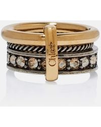 Chloé - Embellished Logo Ring - Lyst