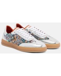 Missoni - Zigzag Metallic Leather Sneakers - Lyst