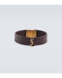 Saint Laurent - Cassandre Leather Bracelet - Lyst
