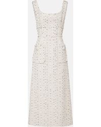 Elie Saab - Sequined Silk-Blend Tweed Midi Dress - Lyst