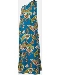 La DoubleJ - Roy Printed Silk Maxi Dress - Lyst