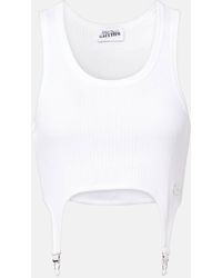 Jean Paul Gaultier - Top Acanalado De Jersey De Algodon - Lyst