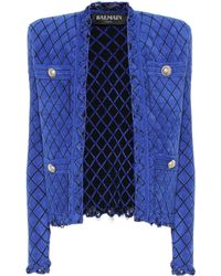 Balmain Chaqueta de punto elastizada - Azul