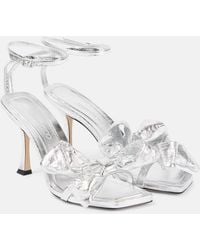 Jimmy Choo - Staz 90 Metallic Leather Sandals - Lyst