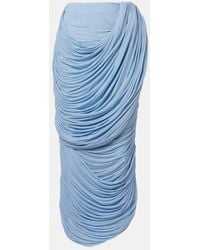 Magda Butrym - Draped Ruched Jersey Midi Skirt - Lyst