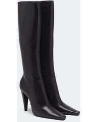 Saint Laurent - 77 Leather Knee-High Boots - Lyst