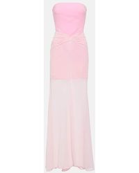David Koma - Tulle-trimmed Ruched Bustier Gown - Lyst