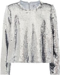 Ganni Sequined Top - Metallic