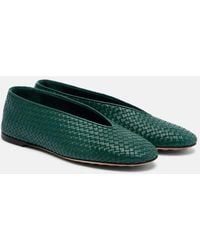 Bottega Veneta - Rosa Intrecciato Leather Ballet Flats - Lyst