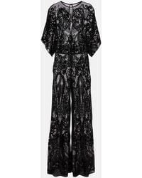 Norma Kamali - Jumpsuit Obie Aus Mesh Mit Pailletten - Lyst