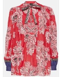 Etro - Printed Cotton And Silk Blouse - Lyst