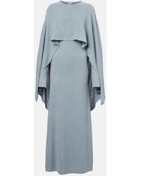 TOTEME - Cape-Detail Silk Boucle Maxi Dress - Lyst