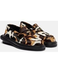 Sacai - X J.M. Weston 180 Calf Hair Penny Loafers - Lyst