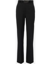 Victoria Beckham - High-rise Wool-blend Straight Pants - Lyst
