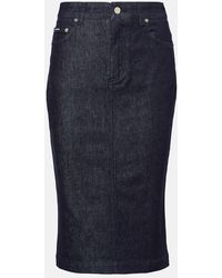 Dolce & Gabbana - Denim Midi Skirt - Lyst