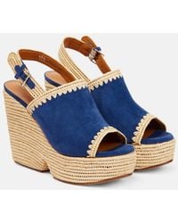 Robert Clergerie - Damya Suede Wedge Sandals - Lyst