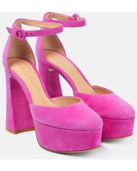 Gianvito Rossi - Holly D'orsay Suede Pumps - Lyst