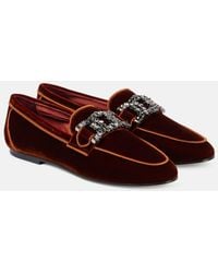Tod's - Kate Embellished Velvet Loafers - Lyst