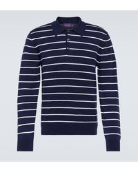 Ralph Lauren Purple Label - Striped Cotton Pique Polo Shirt - Lyst