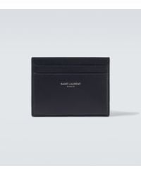 Saint Laurent - Leather Logo Card Holder - Lyst