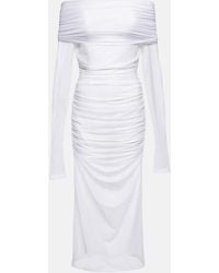 Dolce & Gabbana - X Kim Ruched Off-shoulder Tulle Midi Dress - Lyst
