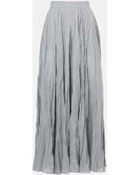 TOTEME - Organic Cotton-Blend Pleated Midi Skirt - Lyst