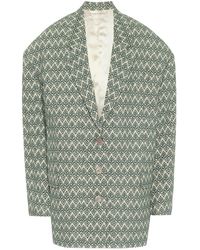 Acne Studios Blazer oversize in cotone jacquard - Verde