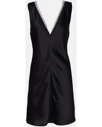 Leset - Vestido Corto Barb De Saten Con Encaje - Lyst