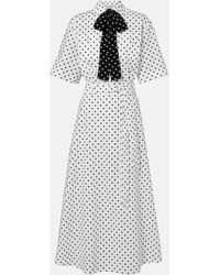 Valentino Garavani - Polka-Dot Cotton Poplin Midi Dress - Lyst