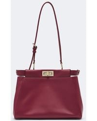 Fendi - Peekaboo Small Leather Tote Bag - Lyst