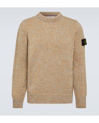 Stone Island - Logo Patch Wool-blend Sweater - Lyst