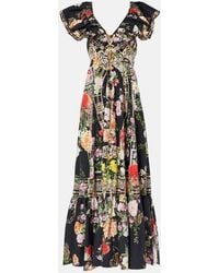 CAMILLA - Ruffled Floral Cotton Maxi Dress - Lyst
