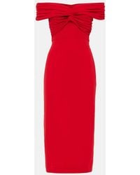 Self-Portrait - Off-Shoulder-Midikleid Aus Crepe - Lyst