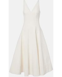 STAUD - Bridal Marieta Cotton-Blend Midi Dress - Lyst
