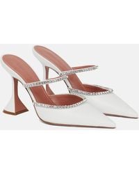 AMINA MUADDI - Mules Gilda En Cuir A Cristaux - Lyst