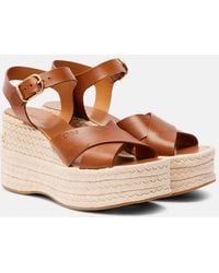 Chloé - Isla Leather Espadrille Wedges - Lyst