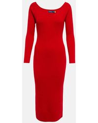 Polo Ralph Lauren - Wool And Cashmere-blend Midi Dress - Lyst