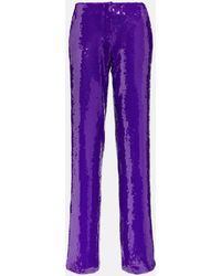 LAQUAN SMITH - Sequined Wide-leg Pants - Lyst
