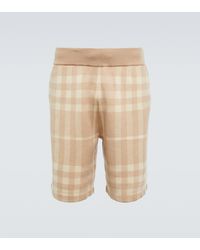 Burberry - Shorts Check in lana e seta - Lyst